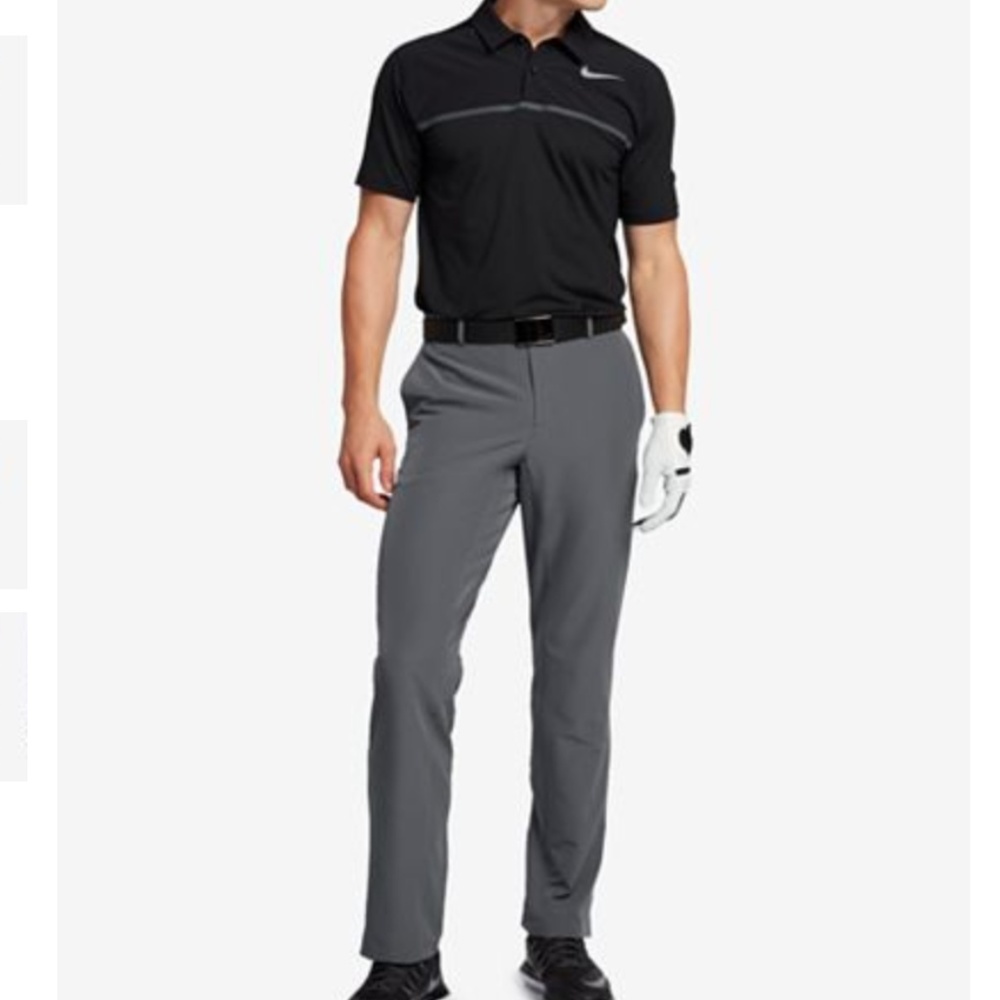 Nike Mens Dri-Fit Dark Grey Flat Front Golf Pants